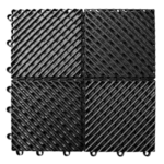 Black interlocking garage floor tile