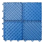Blue interlocking garage floor tile