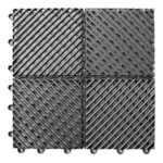Charcoal interlocking garage floor tile