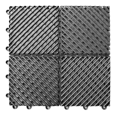 Charcoal interlocking garage floor tile