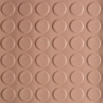 Close-up of sandstone-colored coin pattern garage flooring