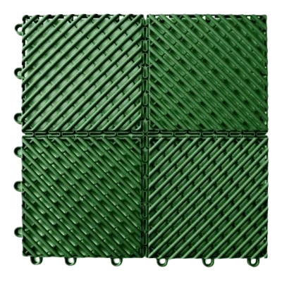 Green interlocking garage floor tile (2)