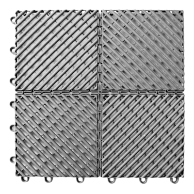 Grey interlocking garage floor tile