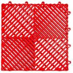 Red interlocking garage floor tile