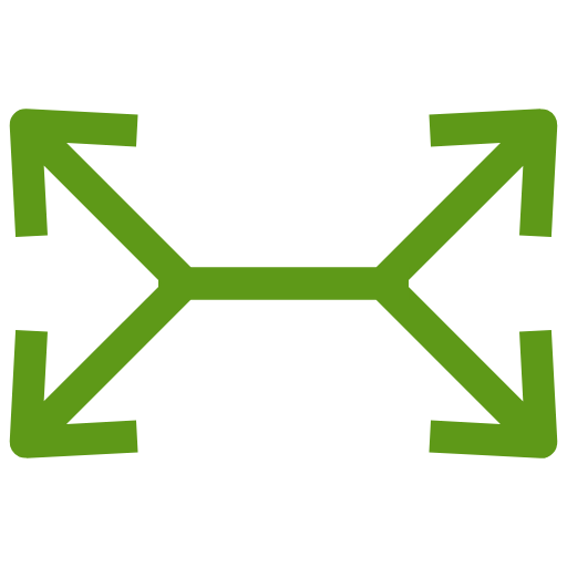 Green arrows indicating expansion from center