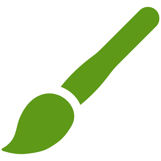 Green paint brush for garage flooring application