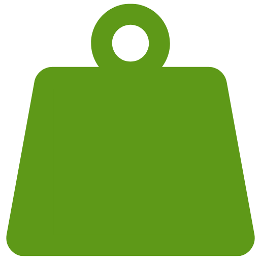 Garage flooring - Durability icon showing Green weight on a white background